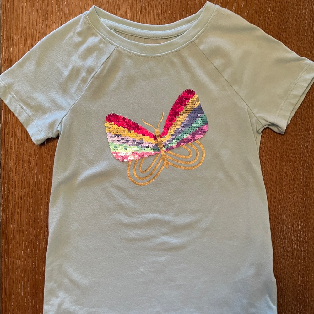 Cat & Jack flip sequin butterfly shirt. Size 6/6x.
